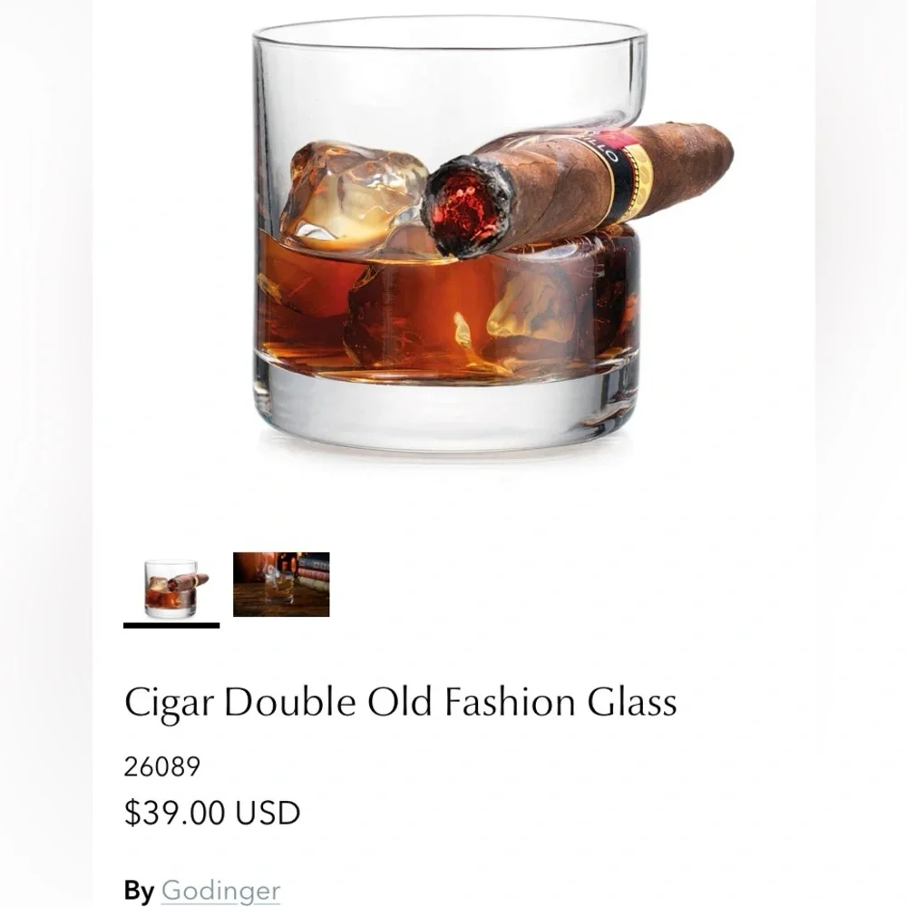 Cigar Whiskey Tumbler, 12 oz capacity, Godinger